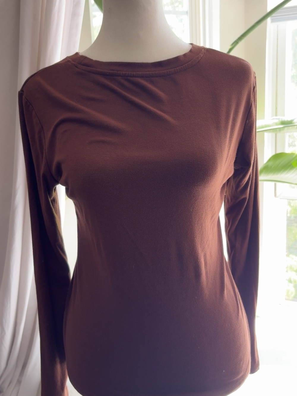 Amazon Women's Long-Sleeve Crewneck Top - Brown